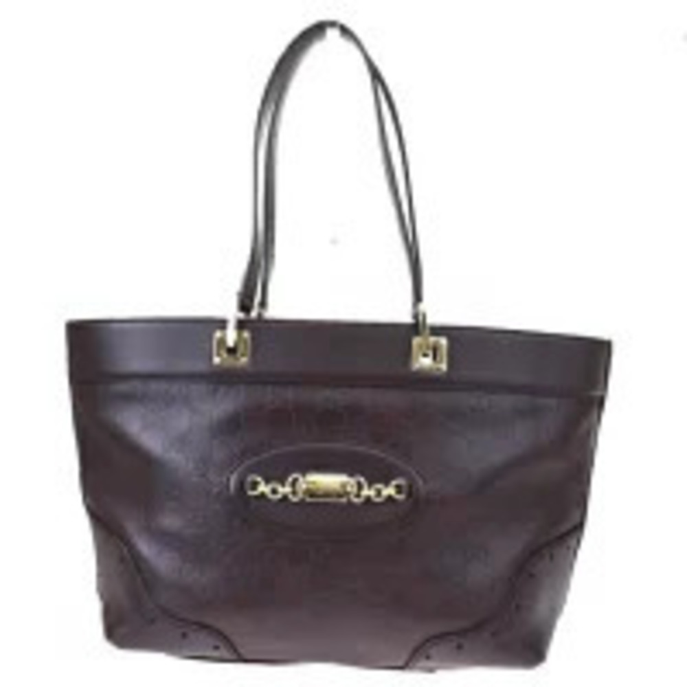 Gucci Shima Shoulder Bag Tote GG Brown Leather